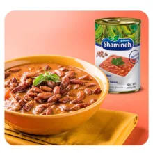 کنسرو لوبیا چیتی با سس گوجه فرنگی شامینه - ۳۵۰ گرم بسته 24 عددی