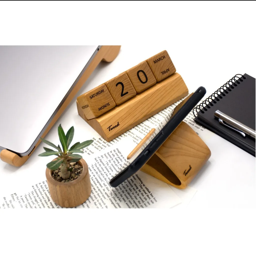 پایه نگهدارنده لپ‌تاپ تی وود مدل چوب طبیعی 01 بسته دو عددی