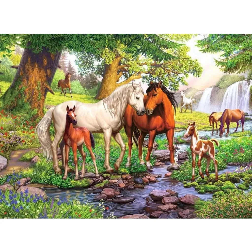 پازل 300 تکه راونزبرگر مدل Horses By The Stream کد 12904 مناسب برای 9 سال به بالا