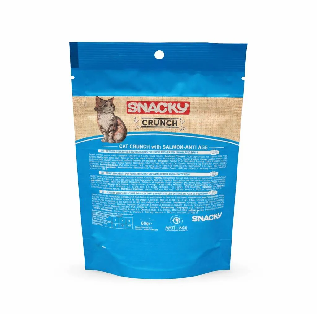 تشویقی گربه اسنکی مدل Crunch طعم مرغ و ماهی وزن 240 گرم مجموعه 4 عددی