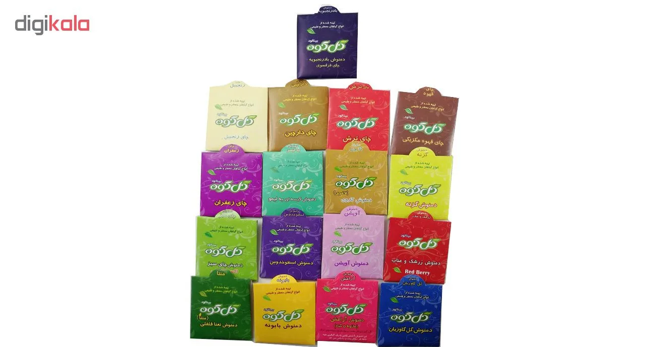دمنوش مخلوط گلکوه مدل کلاسیک بسته 80 عددی