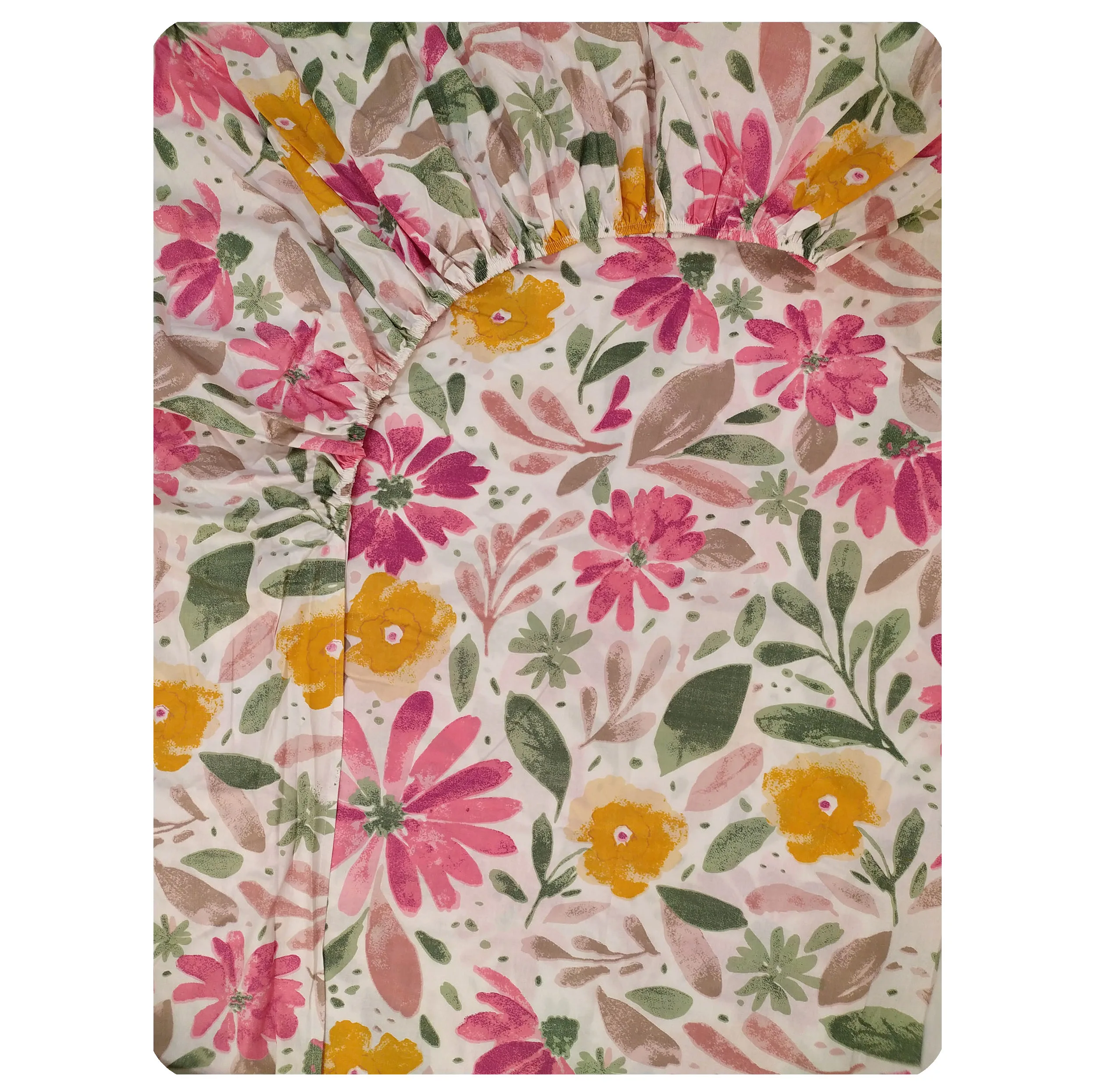 ملحفه کتان نخ پانیذ پود مدل روناک کد P120-1 دو نفره سایز 200x180 سانتی‌متر