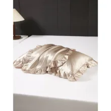 روبالشی مدل چین دار ساتن پاکتی سایز 46×66 سانتی متر به همراه کش مو