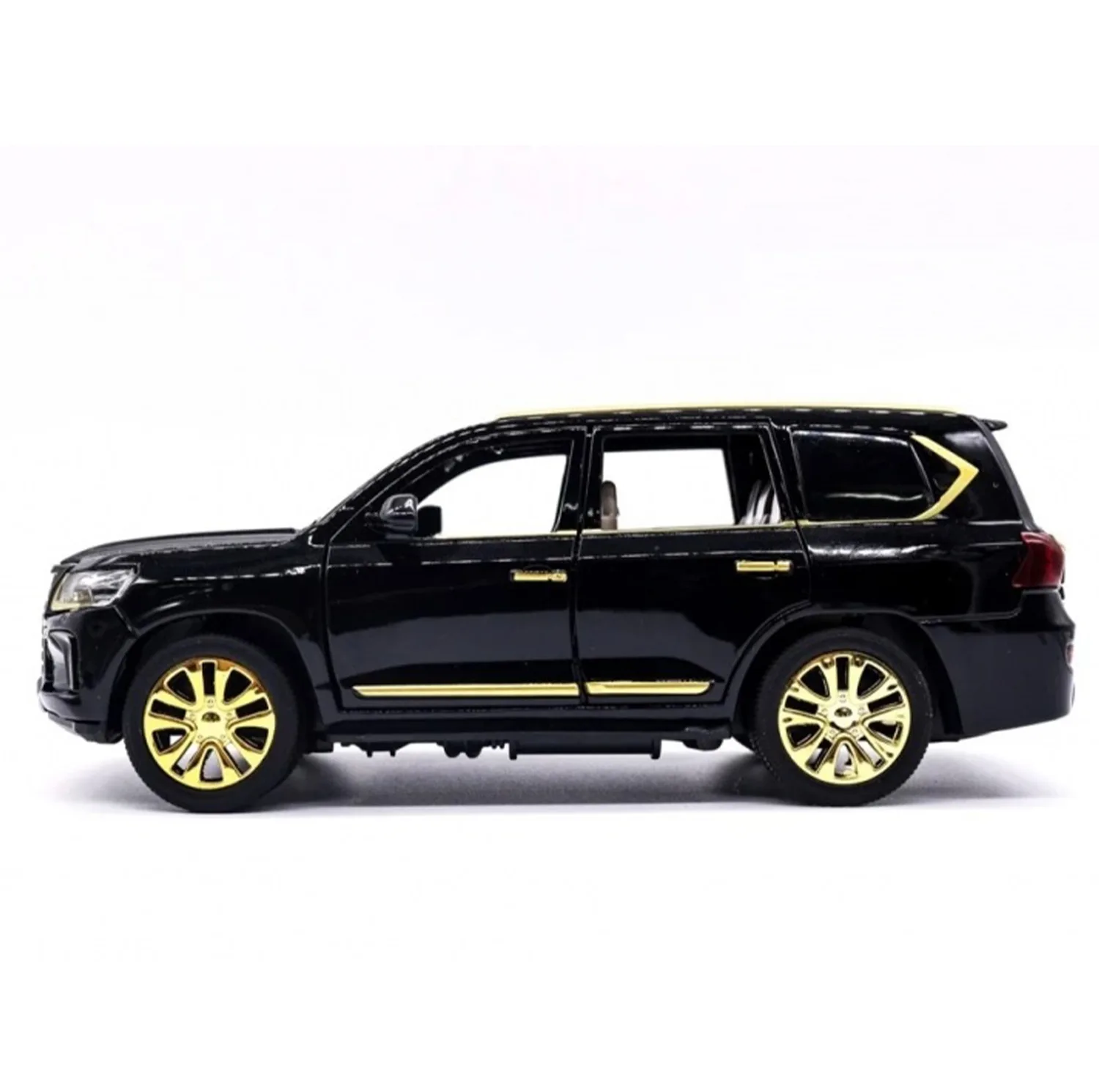 ماشین بازی  مدل فلزی عقبکش موزیکال TOYOTA LAND CRIUSER