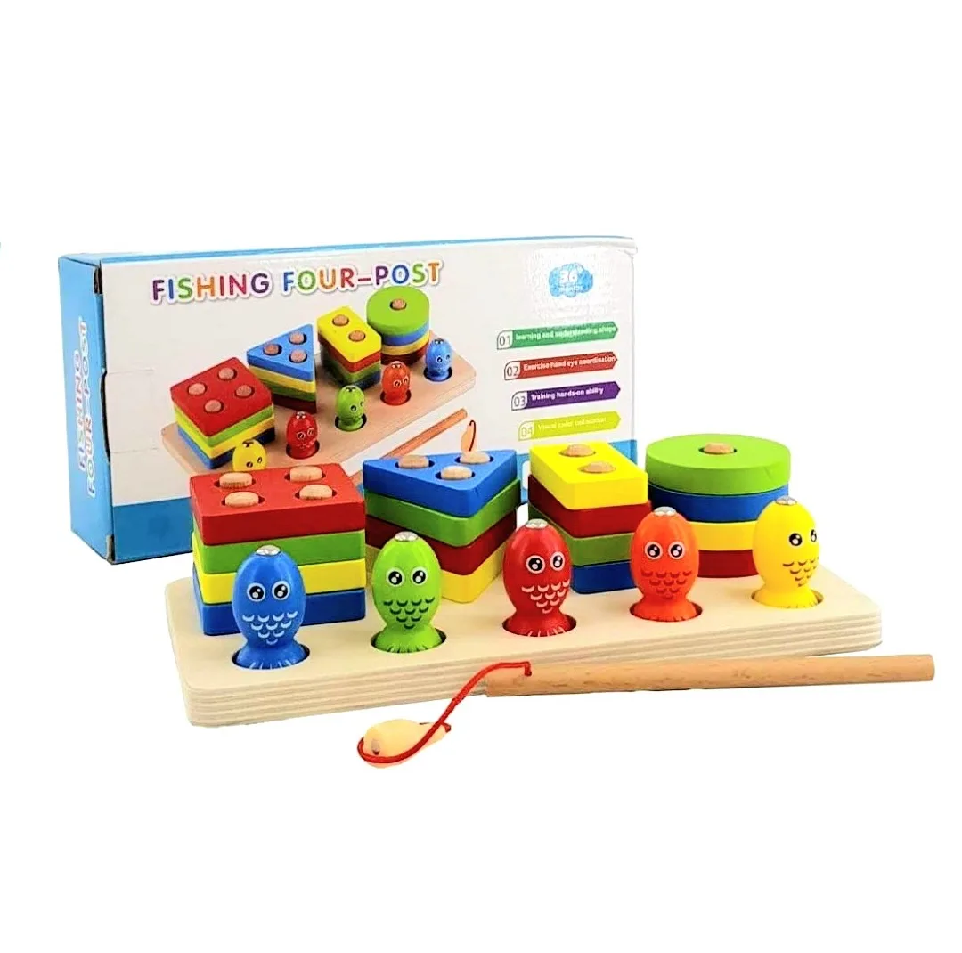 بازی آموزشی مدل مونته سوری و ماهیگیری طرح اشکال هندسی