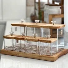 ست پاسماوری 7 پارچه لیمون مدل چوبی کد HS2203