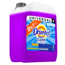 مایع لباسشویی ماشینی بنفش اورینتال مدل UNIVERSAL PLUS با رایحه لاوندر مناسب برای همه لباس ها حجم 10000 میلی لیتر