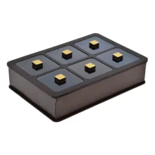 جعبه پذیرایی شکلات‌خوری مستطیل مدل V101 با جنس چوب و پلاستیک، ساخت ایران، ابعاد 26x18x6 سانتی‌متر، غیرقابل شست‌وشو