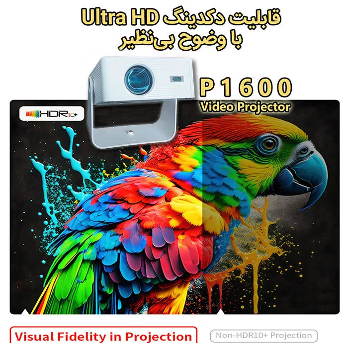 ویدئو پروژکتور مدل P1600 با وضوح تصویر 4K Ultra HD