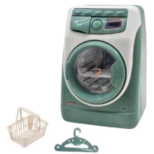 اسباب بازی ناب سل مدل ماشین لباسشویی چراغدار موزیکال کد WASHING MACHINE NAAB001 به همراه چوب لباسی و سبد لباس