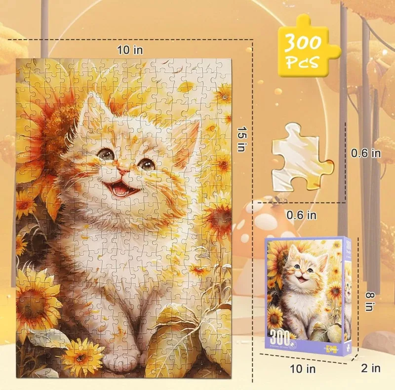 پازل 300 تکه پلی فول ماریو مدل گربه ملوس طرح Art کد 88801 مناسب برای 8 سال به بالا
