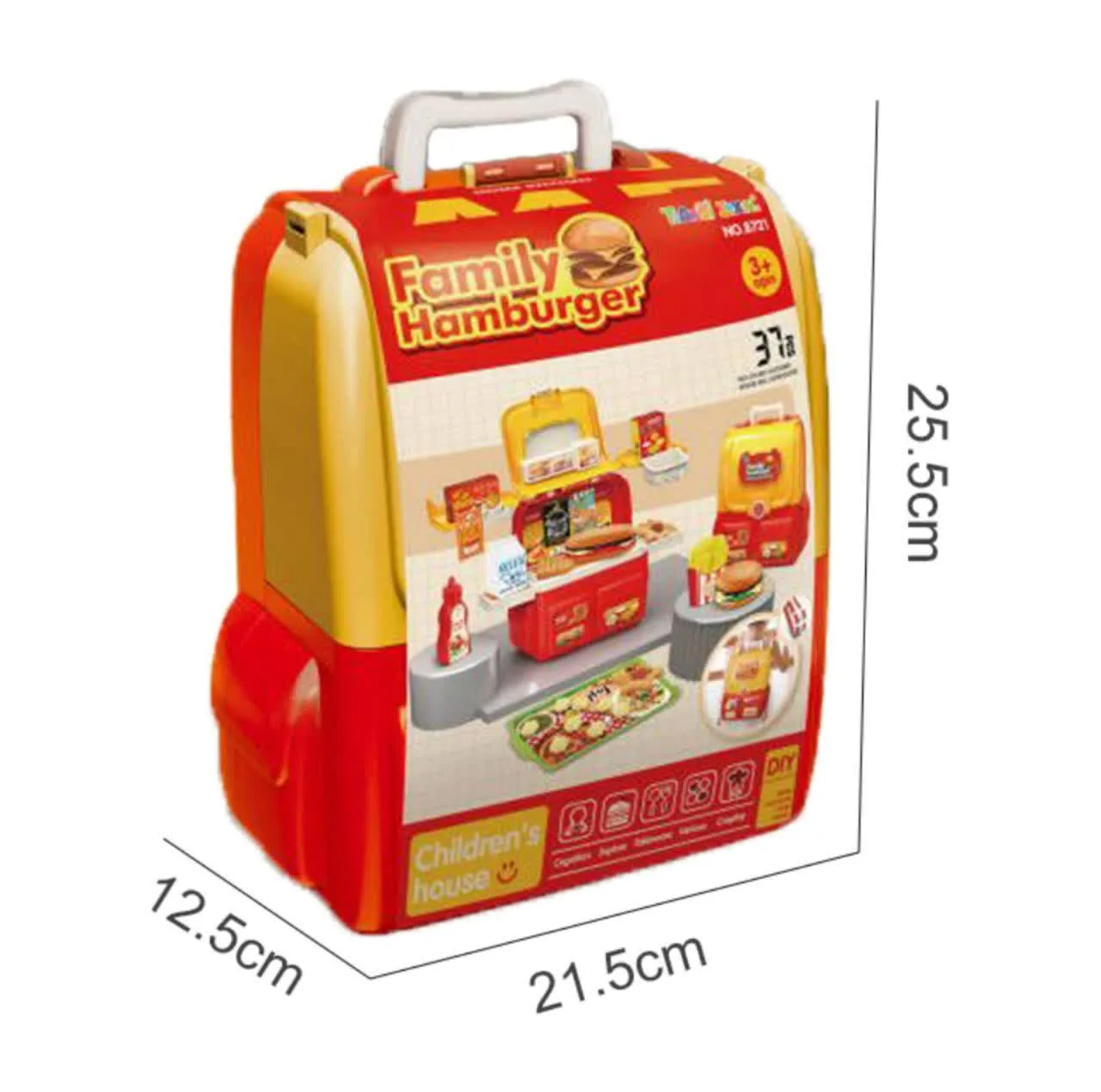 ست اسباب بازی آشپزخانه ناب سل مدل کوله پشتی فست فود 37 تکه 37PCS FAMILY HAMBURGER CHILDREN HOUSE