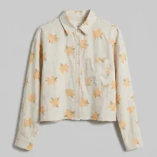 کراپ شومیز زنانه مدل Peach flowers
