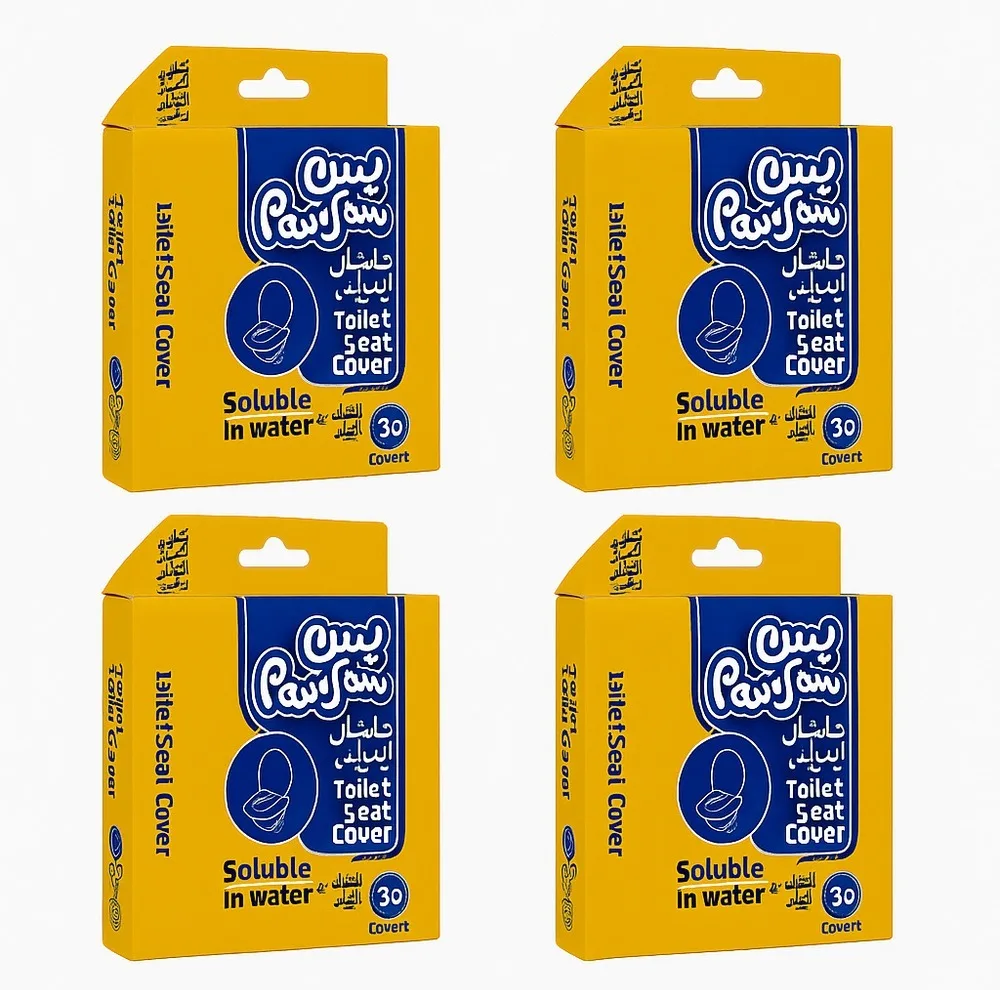 روکش توالت فرنگی یکبار مصرف پرسان مدل حل شونده در آب چهار بسته 30 عددی