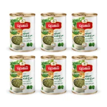 کنسرو سبزی سرخ شده شهدین – 350 گرم بسته 6 عددی