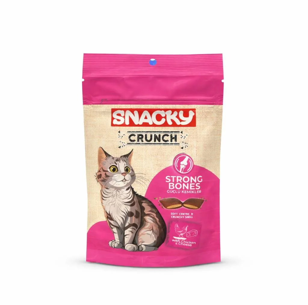 تشویقی گربه اسنکی مدل Crunch طعم مرغ و ماهی وزن 240 گرم مجموعه 4 عددی