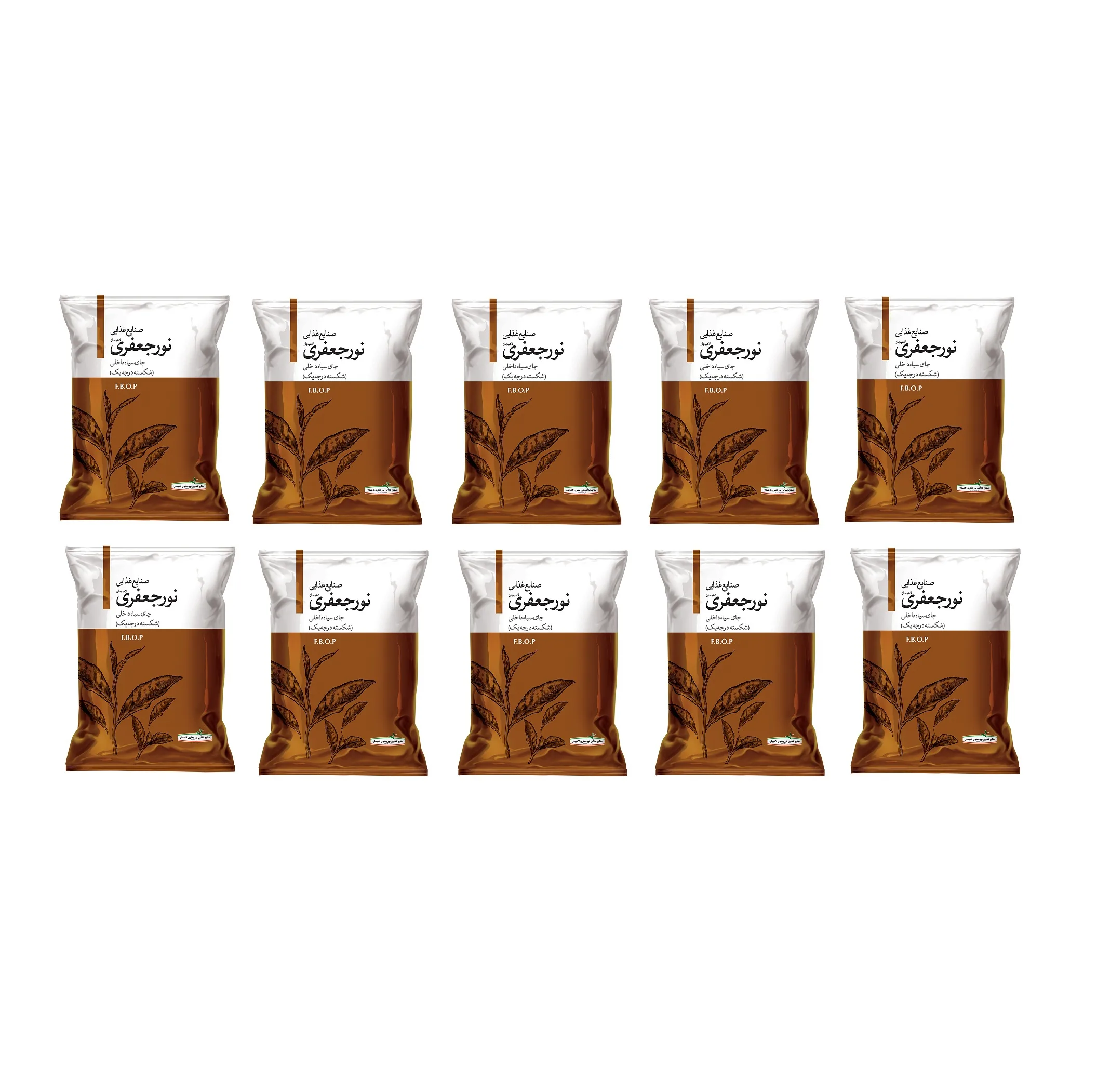 چای سیاه ایرانی شکسته صنایع غذایی نورجعفری لاهیجان - 5.2 کیلوگرم بسته 13 عددی