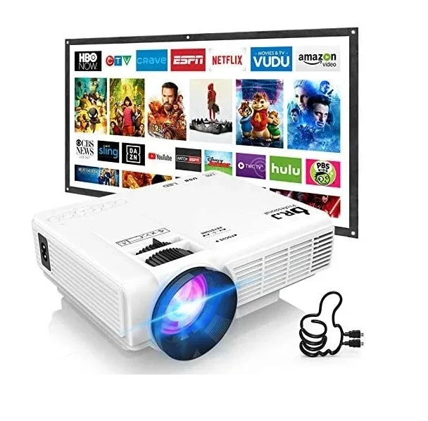 ویدئو پروژکتور دی آر جی مدل HI-04 با رزولوشن 1920x1080|FHD به همراه پرده نمایش دستی