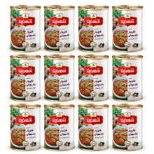 کنسرو خوراک بادمجان شهدین - 370 گرم بسته 12 عددی