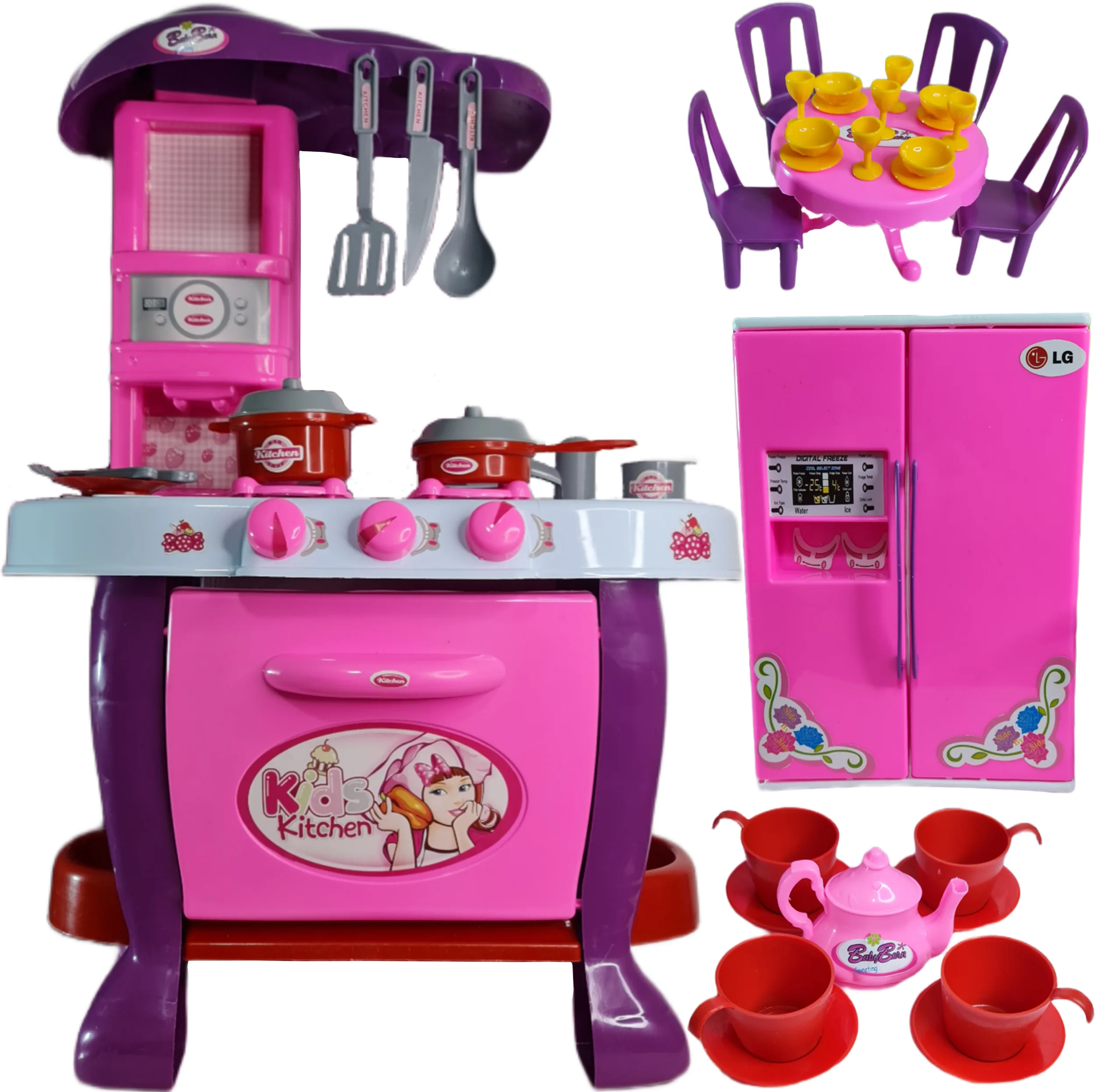 ست اسباب بازی آشپزخانه مدل little chef مجموعه 63 عددی