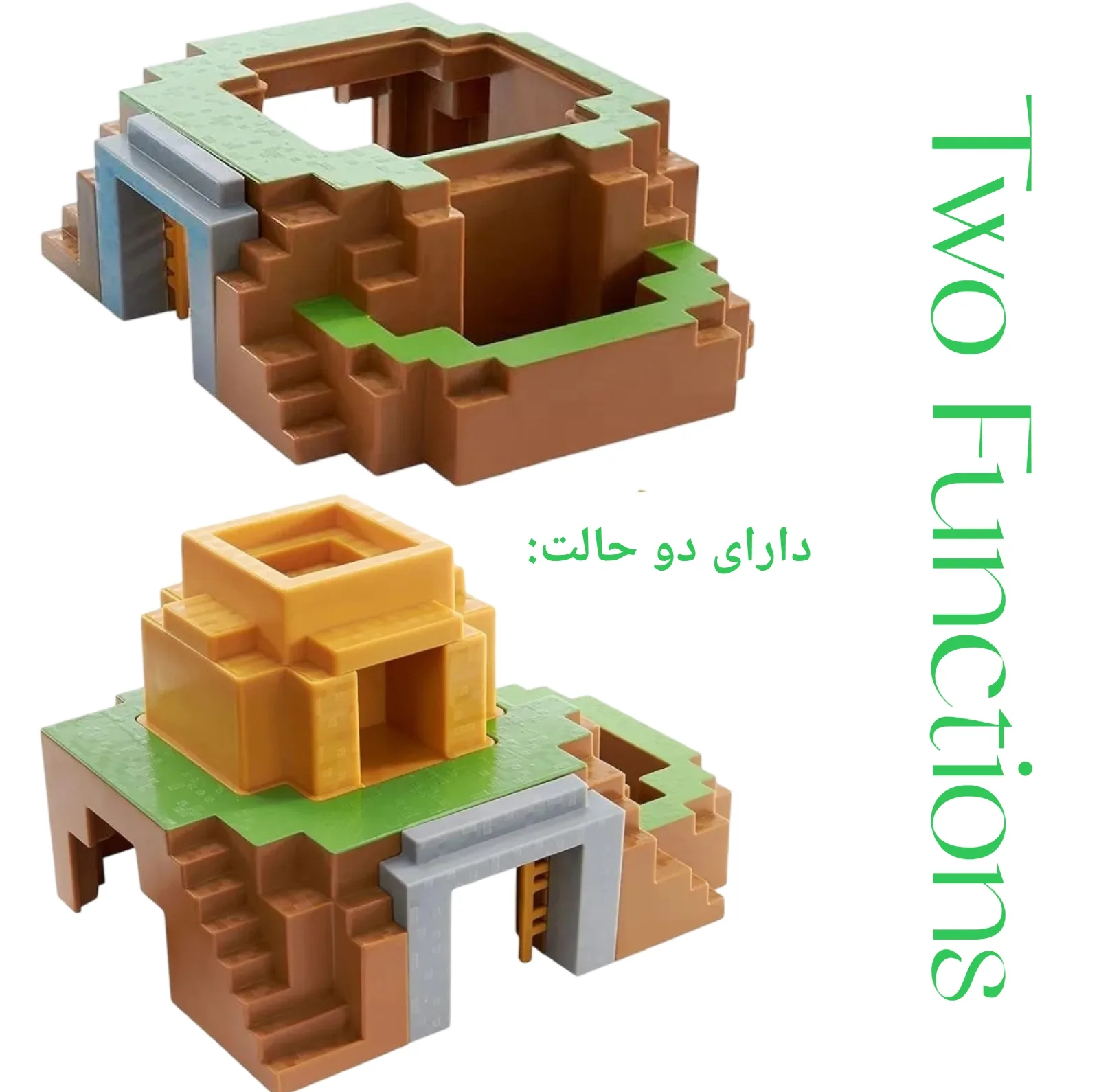 اکشن فیگور مدل ماینکرافت طرح سازه و اسکین مجموعه 9 عددی