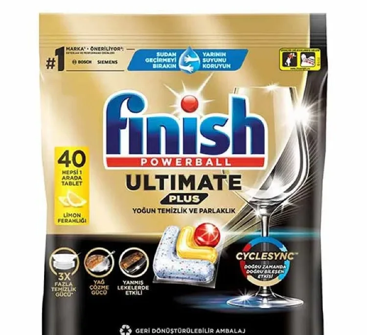 قرص ماشین ظرفشویی فینیش مدل Ultimate Plus طرح جدید رایحه لیمو بسته 40 عددی