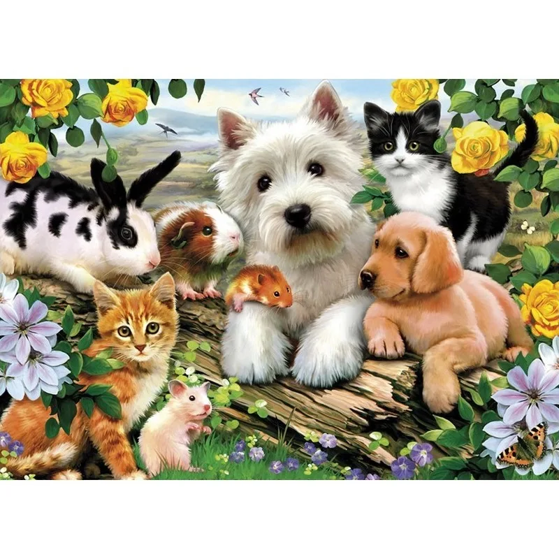 پازل 300 تکه راونزبرگر مدل Happy Animal Buddies کد 13160 مناسب برای 9 سال به بالا