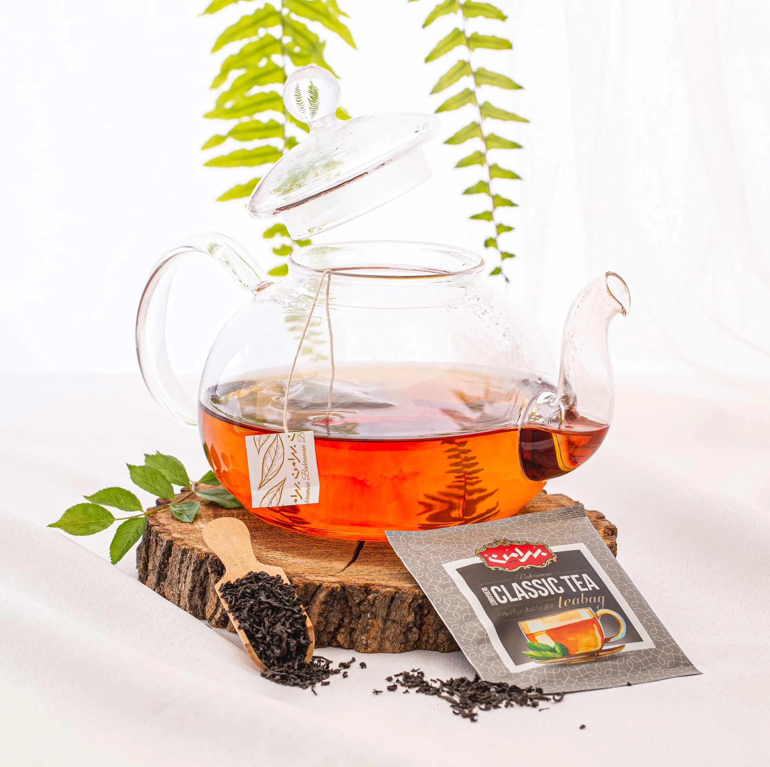 چای کیسه ای سیاه برگاموت بهرامن بسته 100 عددی