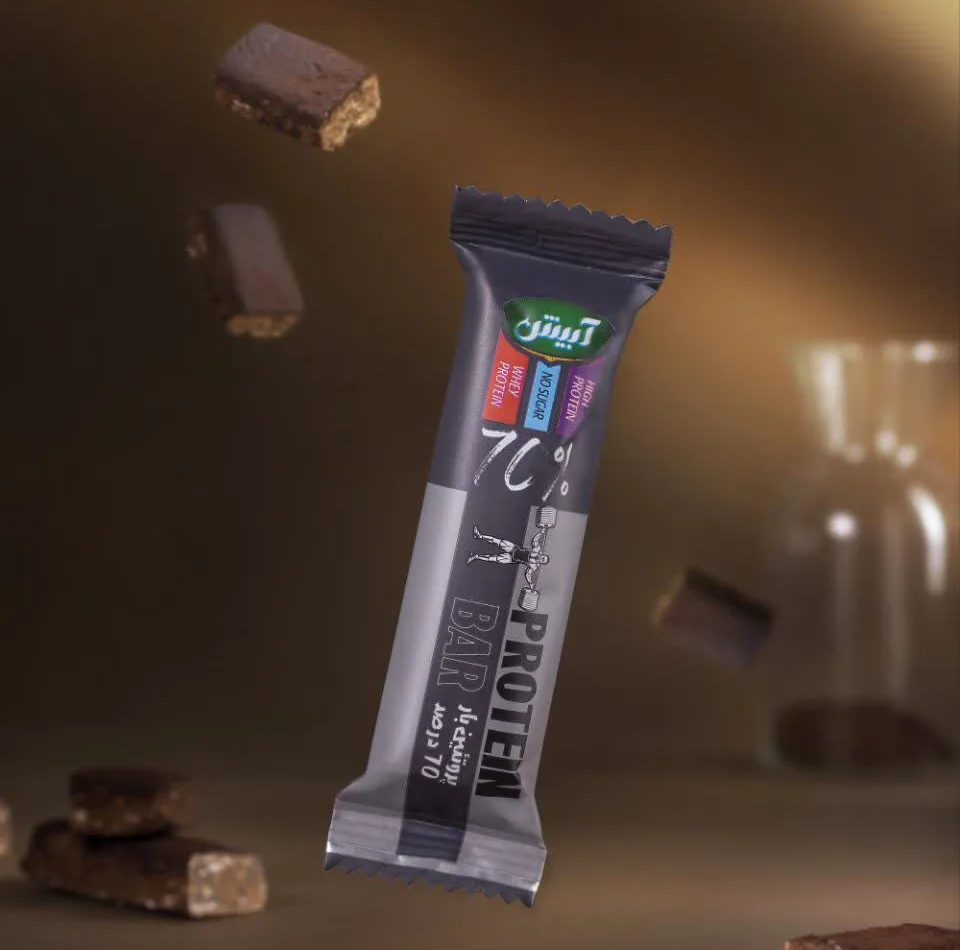 پروتئین بار 70 درصد آبیش - 40 گرم بسته 24 عدی