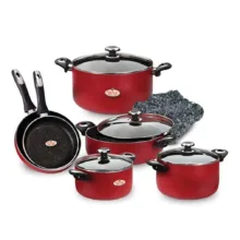سرویس قابلمه زرساب 10 پارچه با در شیشه ای مدل GT-7500G