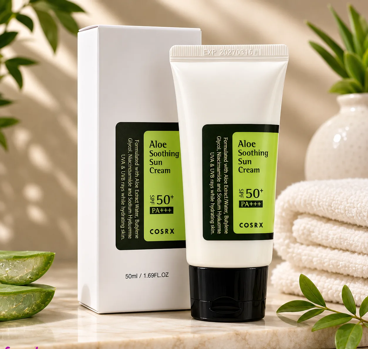 کرم ضد آفتاب کوزارکس مدل Aloe Soothing مناسب پوست حساس با SPF50 حجم 50 میلی لیتر