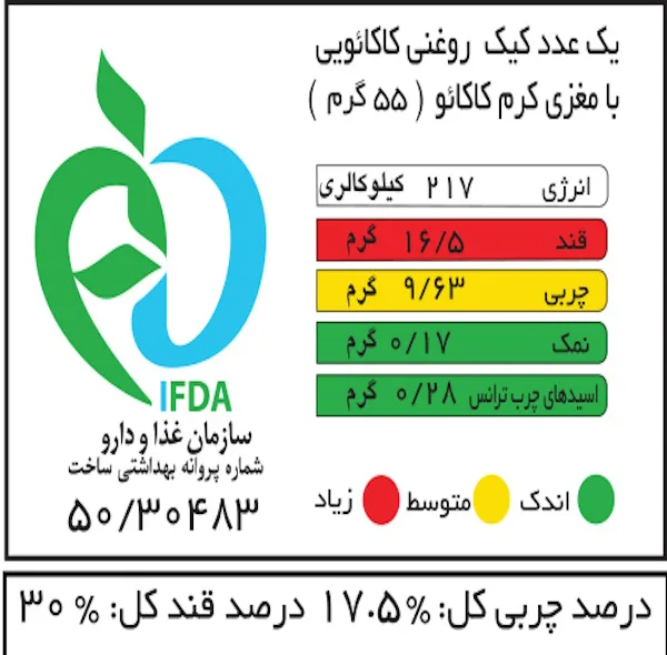 کیک مغزدار تاپ بابانا - 50 گرم بسته 24 عددی