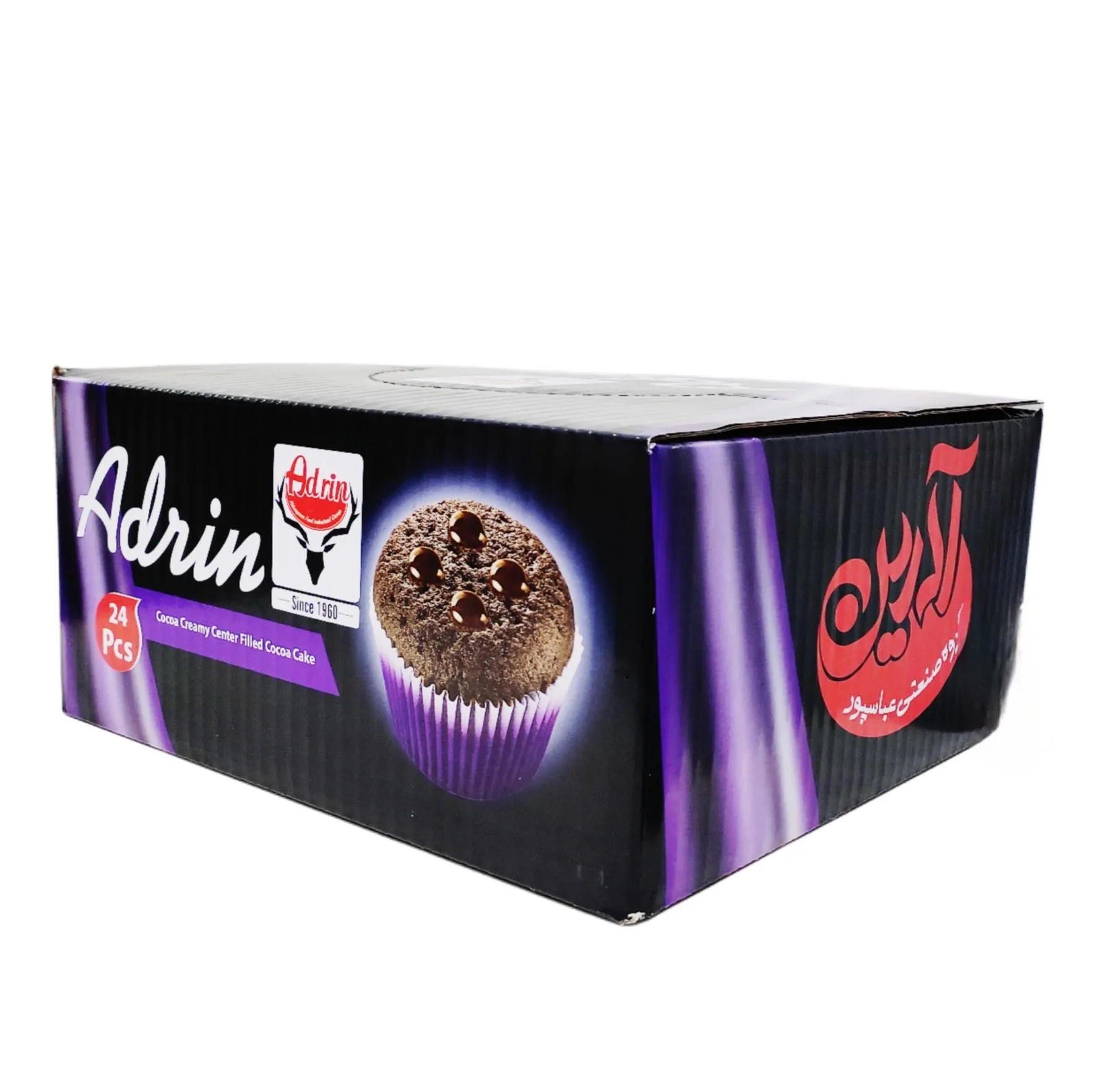 کیک خیس شکلات تلخ آدرین - 55 گرم بسته 24 عددی