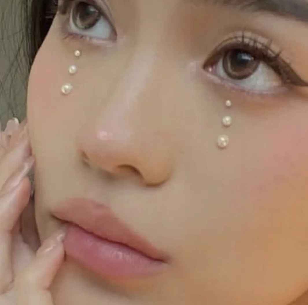 نگین صورت مدل چسبی مروارید و نگین کد ۱۲ بسته ۳۲۰ عددی