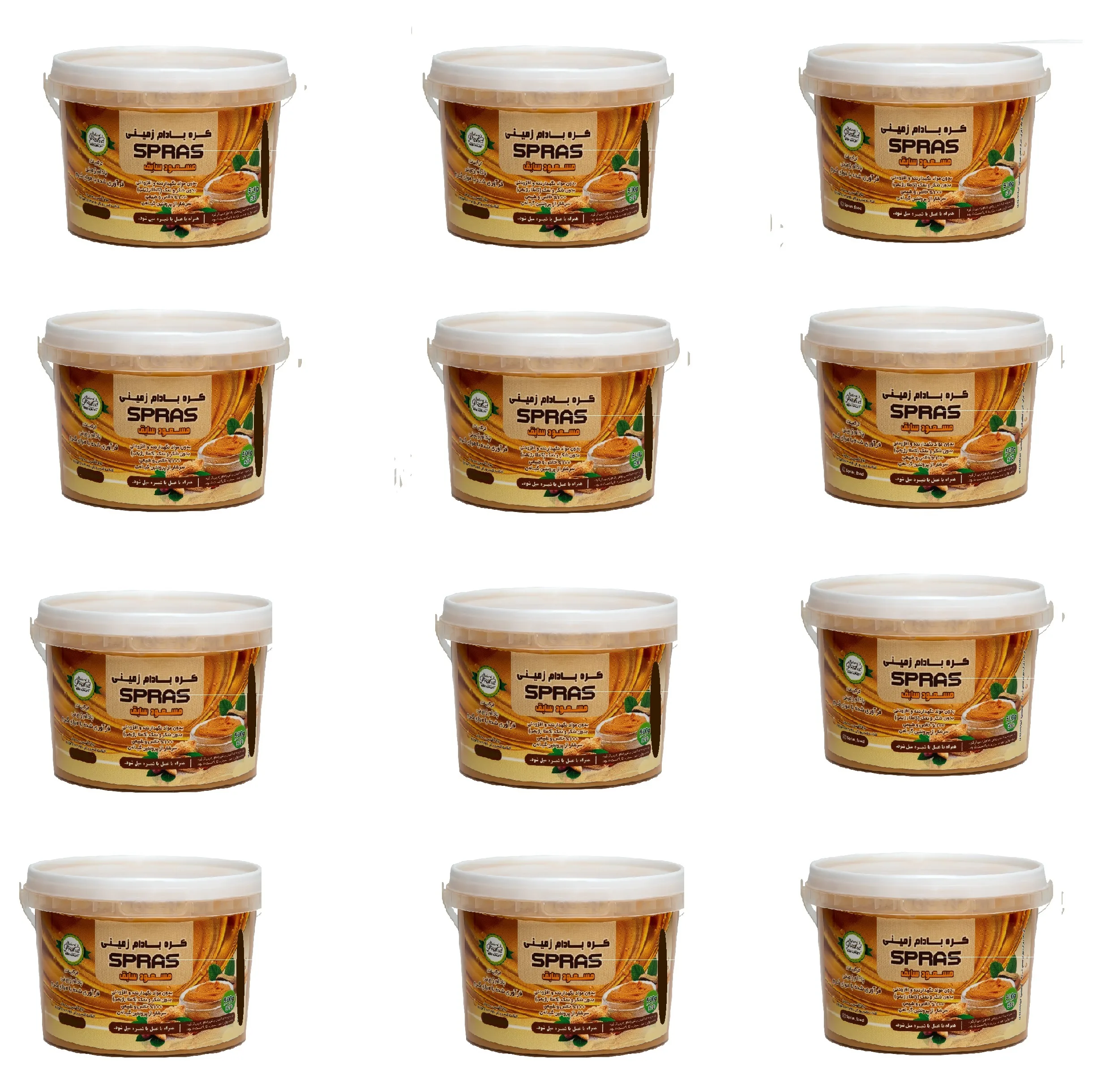 کره بادام زمینی رژیمی کرانچی اسپراس - 500 گرم بسته 12 عددی