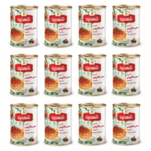 کنسرو سس ماکارونی با سویا شهدین - 370 گرم بسته 12 عددی