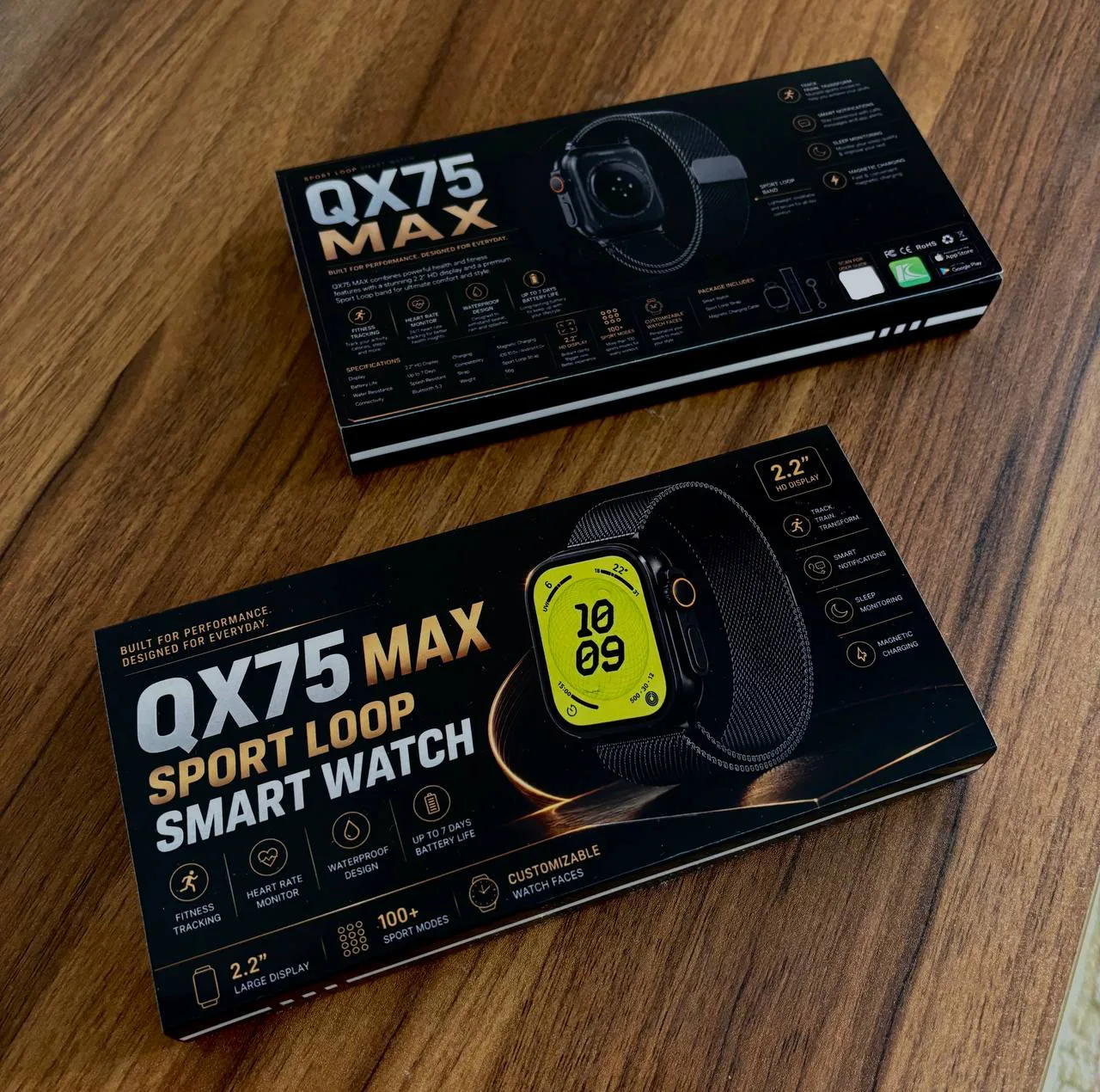ساعت هوشمند 49 میلی متری مدل QX75 MAX با بند فلزی