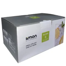 لیوان لیمون مدل شیاردار شیشه ای مجموعه 6 عددی