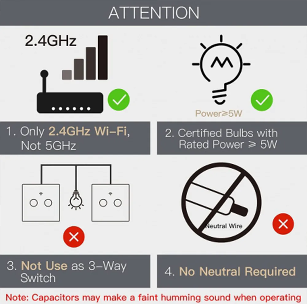 کلید لمسی هوشمند مدل TUYA 2 GANG WiFi & RF433MHZ