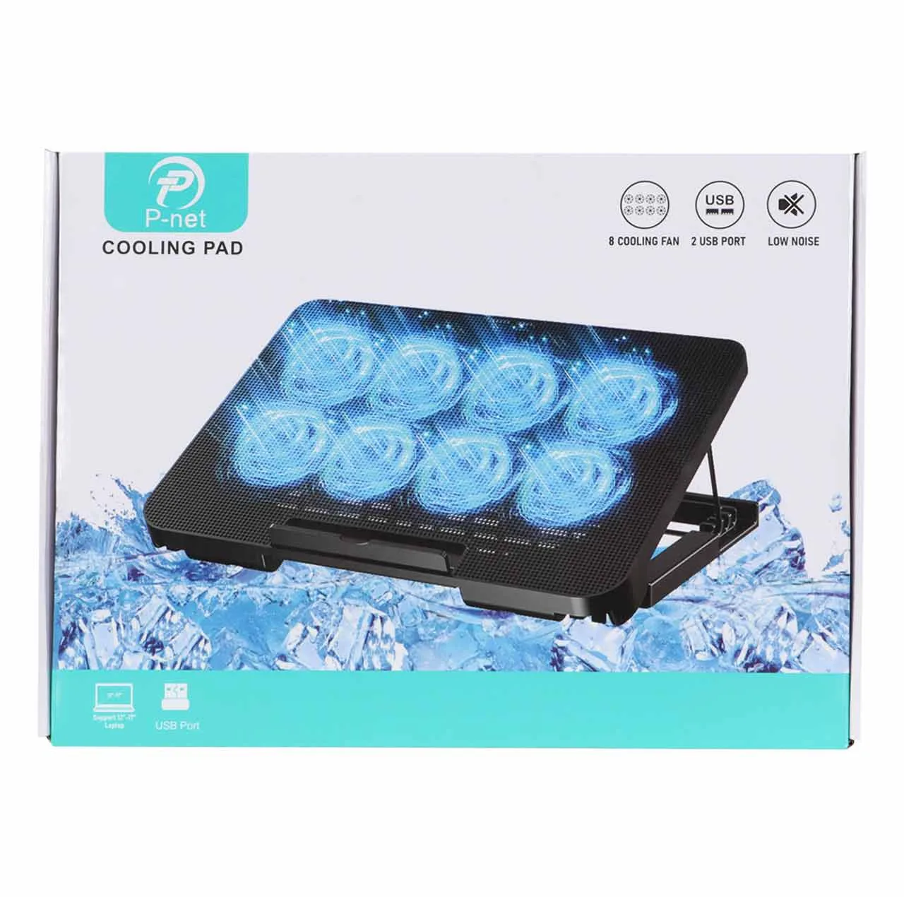 پایه خنک کننده لپ تاپ پی نت مدل P.800 کد p98 با قابلیت تنظیم و دارای پورت usb
