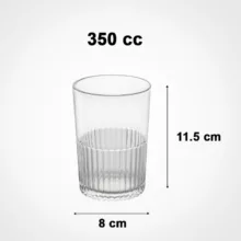 لیوان لیمون مدل شیاردار شیشه ای مجموعه 6 عددی