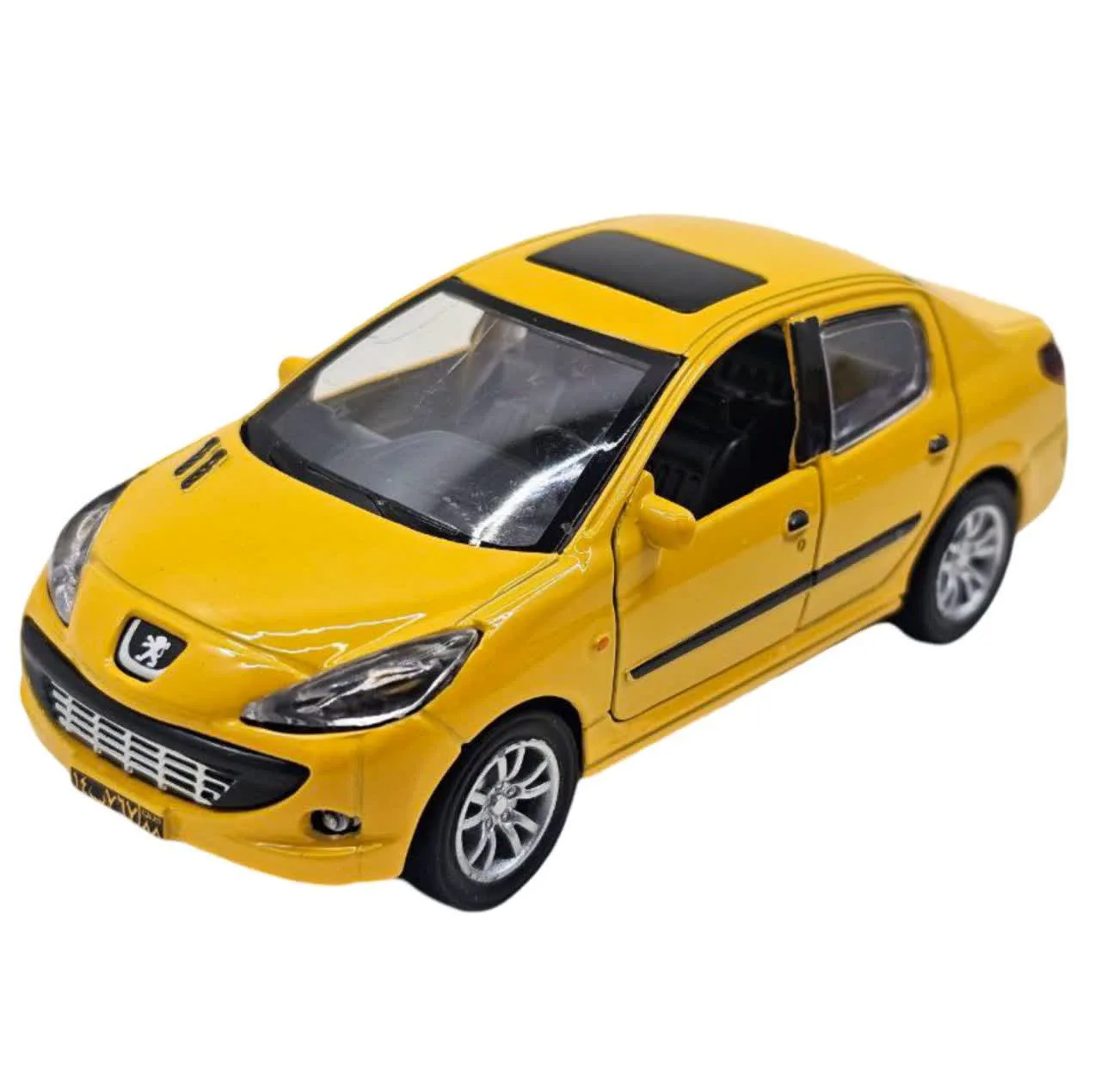 ماشین بازی ناب سل مدل پژو 207 فلزی موزیکال چراغدار عقب کش کد Peugeot 207 metallic musical with pull-back lights