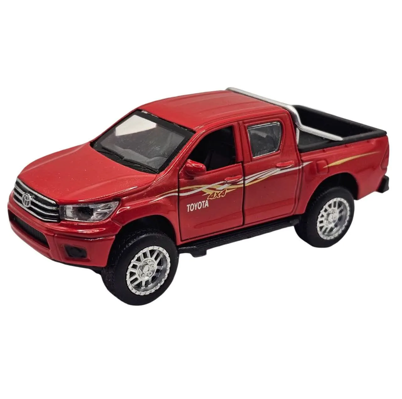 ماشین بازی ناب سل مدل تویوتا هایلوکس دو کابین فلزی چراغدار موزیکال کد Toyota Hilux Double Cab Metal with Lights& Musical