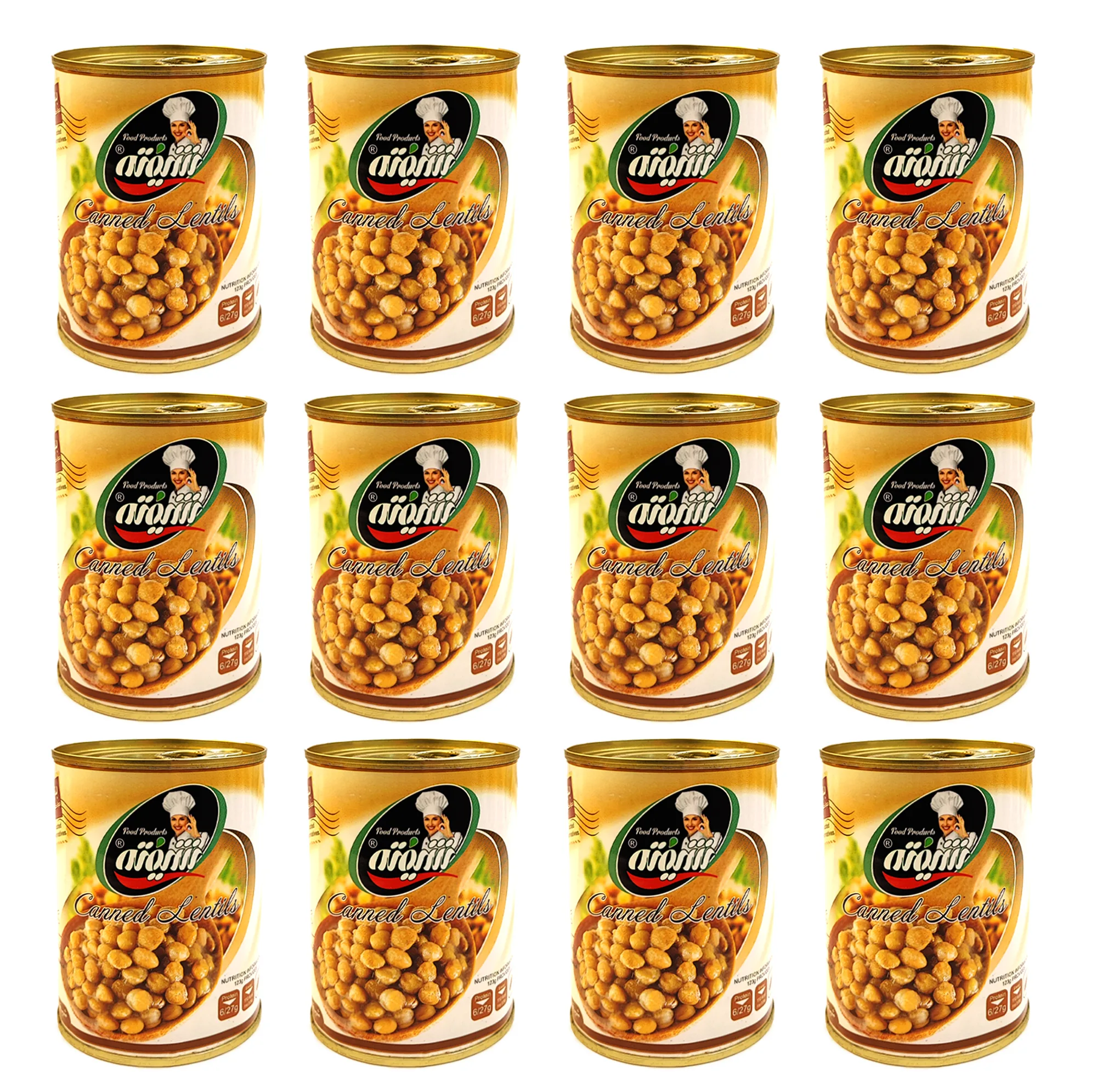 کنسرو عدسی شیفته - 370 گرم بسته 12 عددی