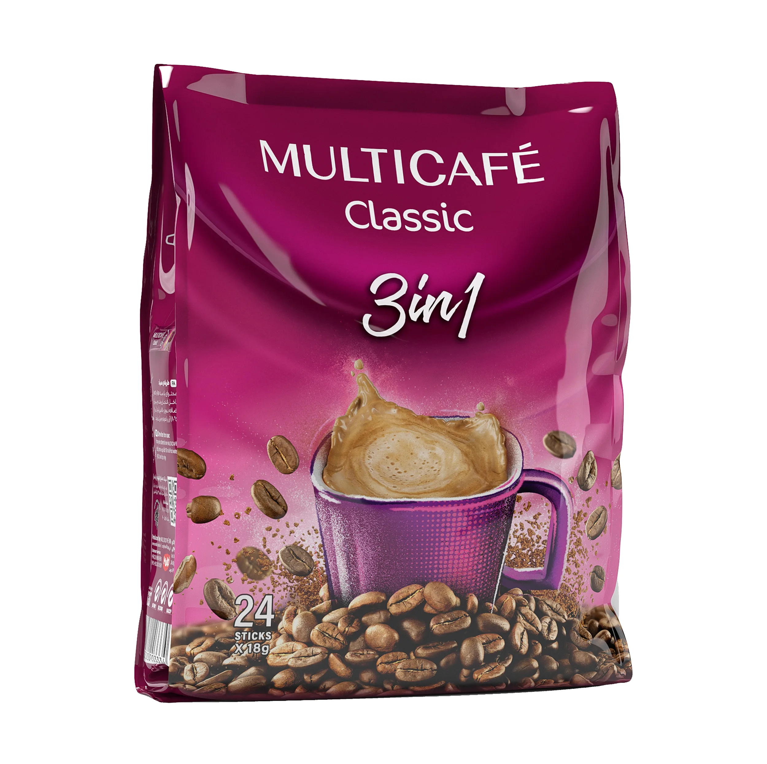 کافی میکس 3 در 1 مولتی کافه - 18 گرم بسته 24 عددی