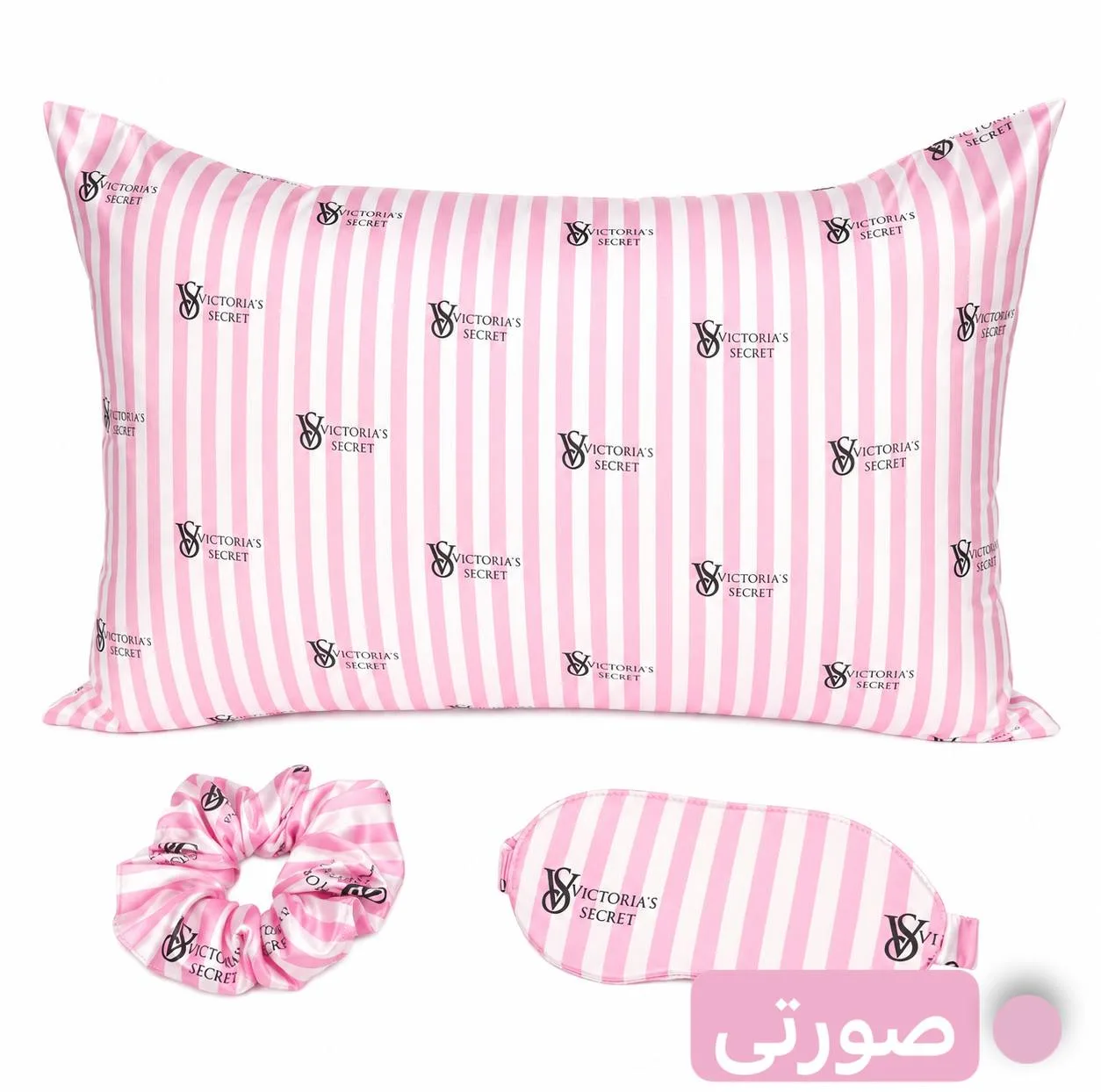 روبالشی مدل ساتن ابریشم سایز 50*70 سانتی متر به همراه چشم بند و کش مو