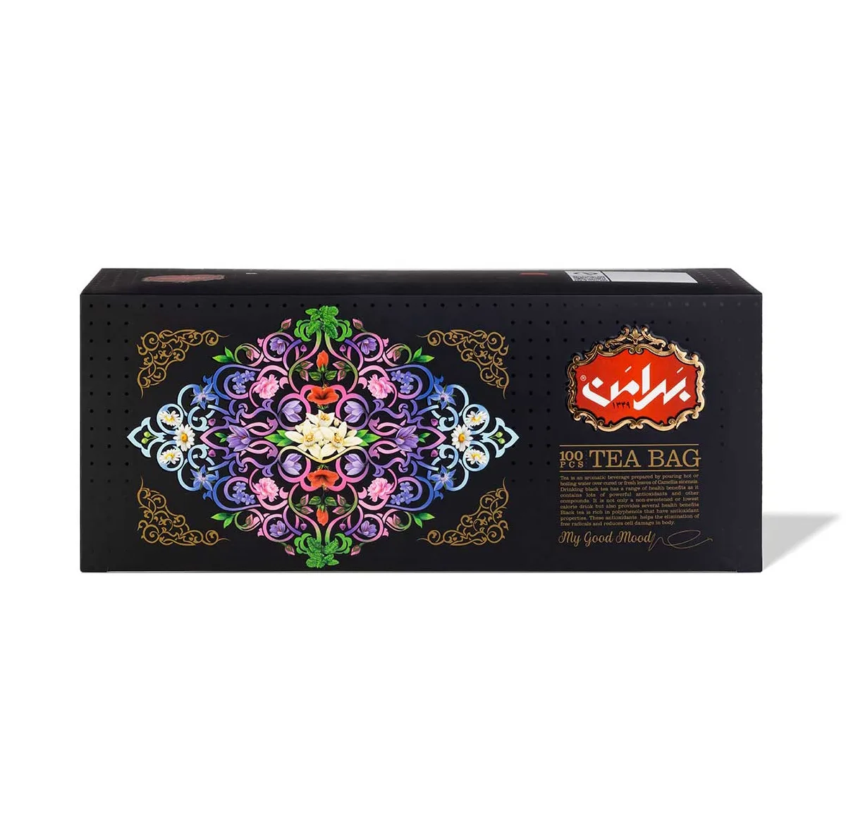 چای سبز زعفرانی کیسه ای بهرامن بسته 100 عددی