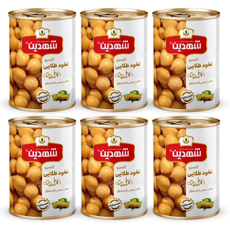 کنسرو نخود طلایی کابلی چنا شهدین - 370 گرم بسته 6 عددی
