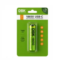 باتری لیتیومی دی بی کی مدل DBK Smart Green Life 18650 USB-C Rechargeable Li-ion 7400mWh ظرفیت 2000 میلی آمپر ساعت