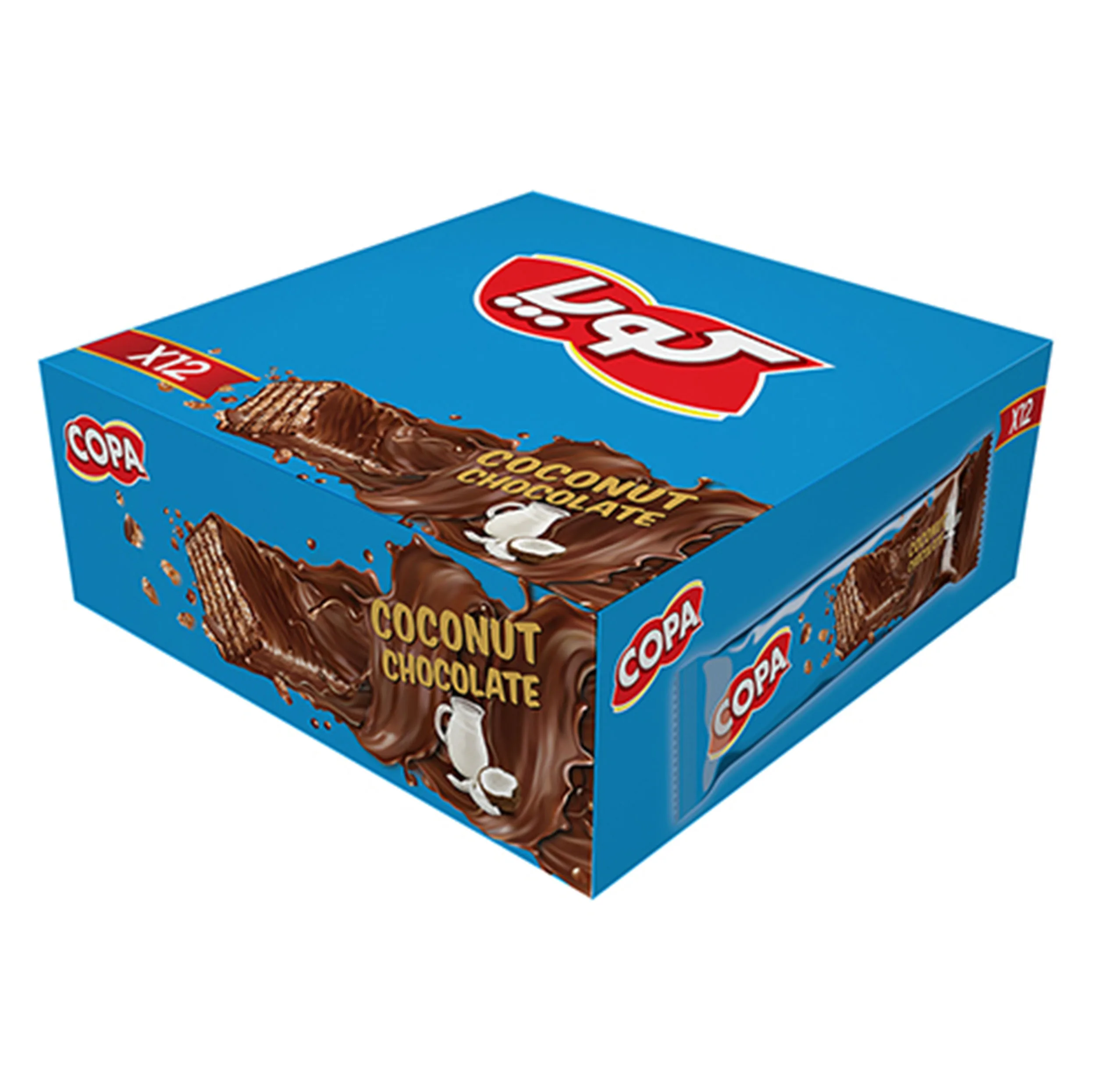 ویفر کاکائویی با طعم نارگیل کوپا - 40 گرم بسته 12 عددی